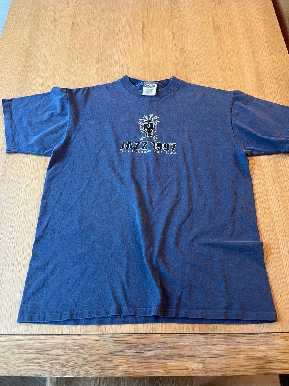 Men's Blue 'Jazz 1997' Vintage Graphic Short-Sleeve Tee